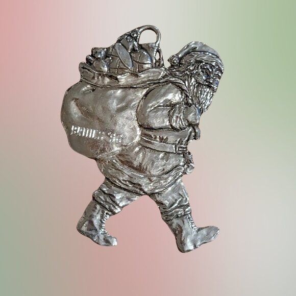 1993 Seagull Pewter “Brinks” Santa Ornament (Made in Canada) - Picture 1 of 2